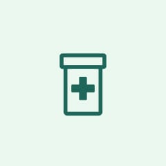 medical cross on pill bottle